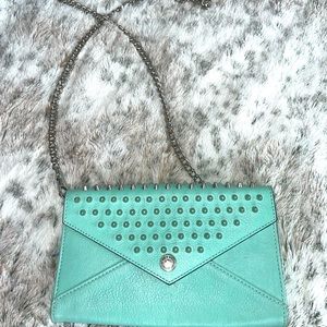 Rebecca Mincoff CROSS BODY BAG. TURQUOISE